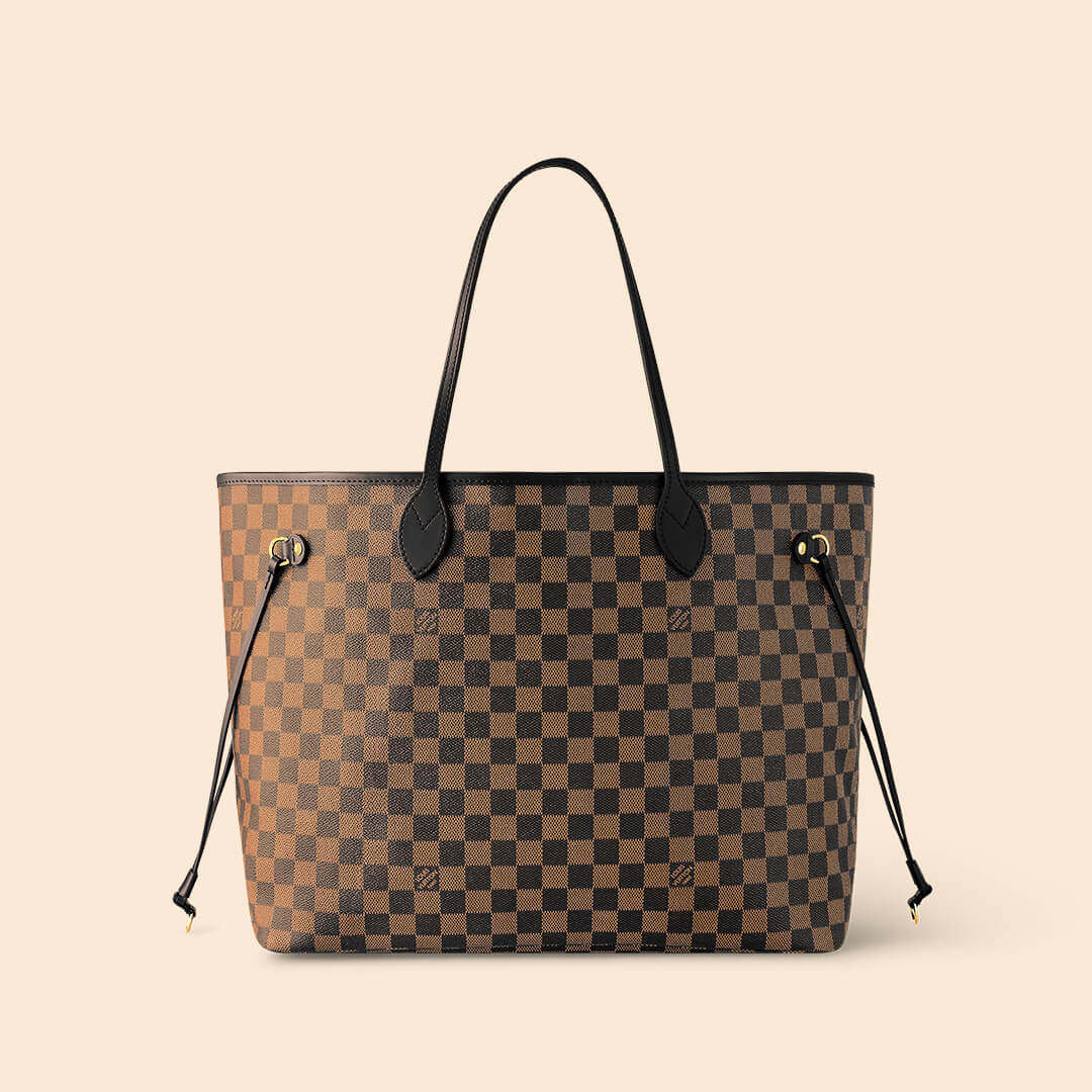 LV - Neverfull Brown Checker Large Women's Tote Bag