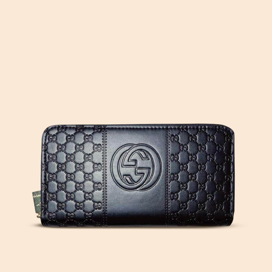 GG - Embossed Monogram Zip Women's Wallet