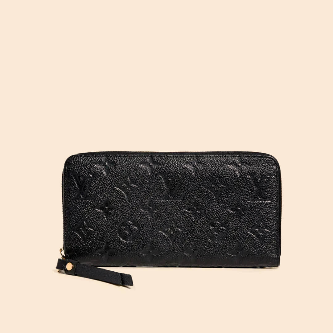 LV - Embossed Monogram Black Leather Women's Wallet